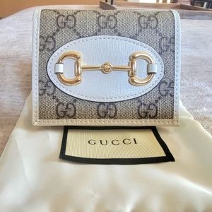 Authentic Gucci Horsebit 1955 White Supreme Wallet